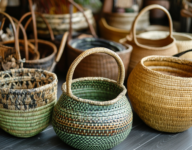 Handwoven Bolga baskets at Fox Jaffna Sri Lanka