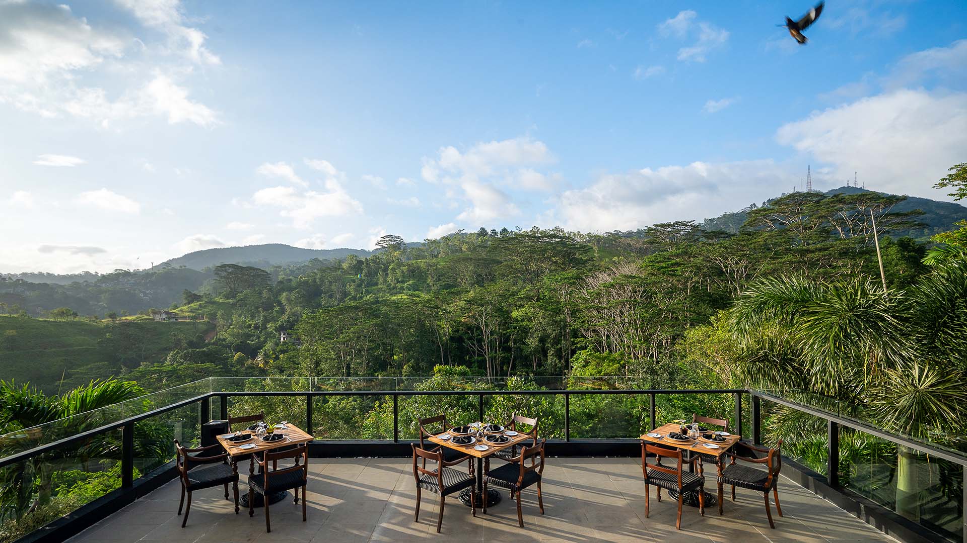 Terrace dining area at Fox Kandy by Fox Resorts in Sri Lanka