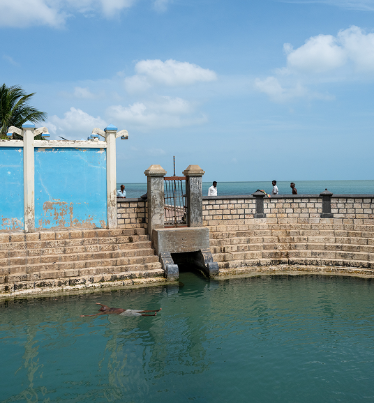 Keerimalai Mineral Spring natural freshwater pool by the sea in Jaffna