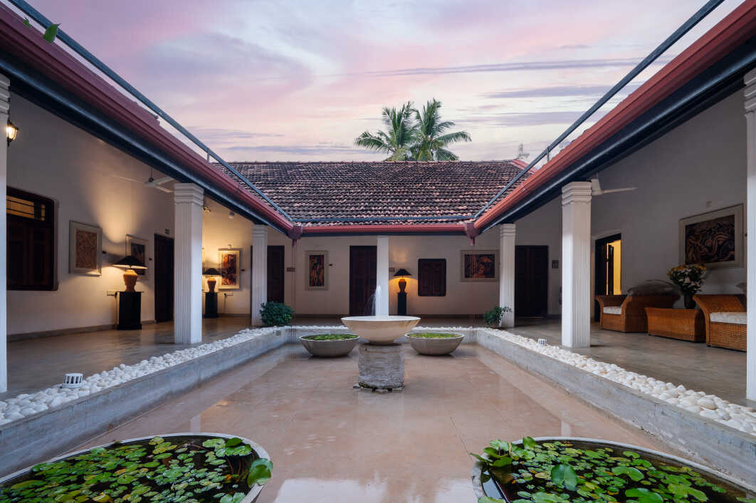 Courtyard at Fox Jaffna luxury boutique hotel in Kokuvil Sri Lanka