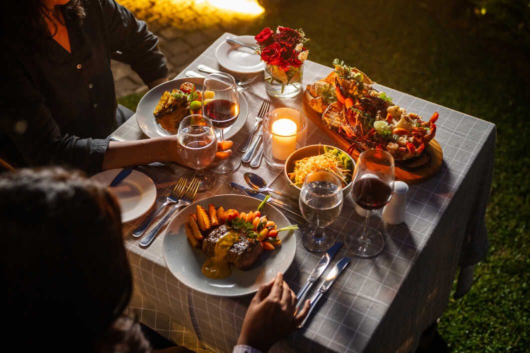 Romantic outdoor dinner for two at Fox Kandy hotel Sri Lanka